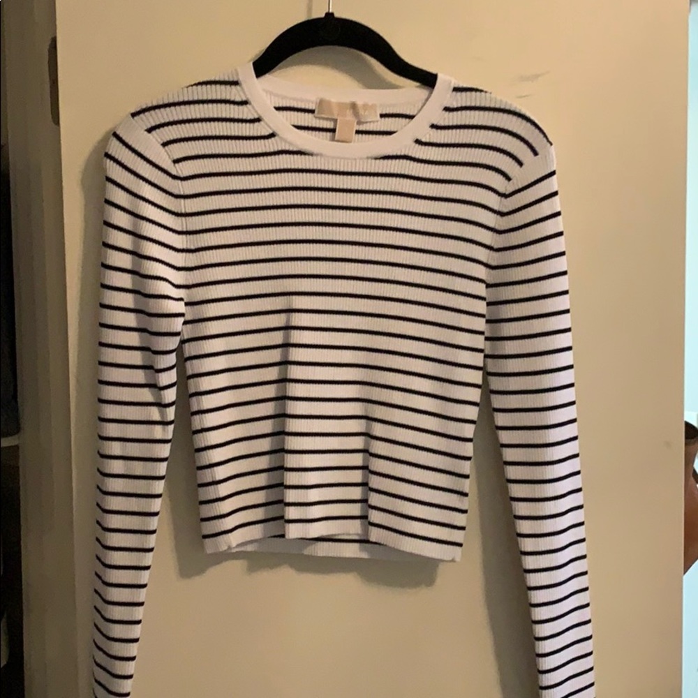 Michael Kors ribbed long sleeve crop top size S